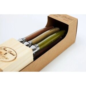 Jean Dubost Laguiole Knife Block Minerals Set of 6 Piece Stainless Steak Knives